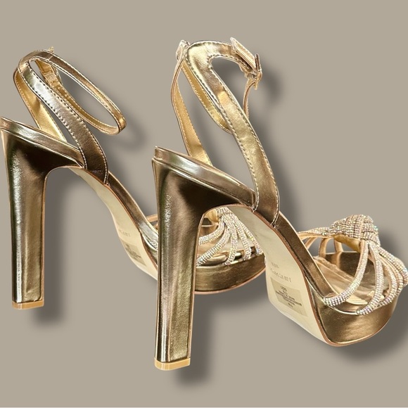 NWOT Nine West ‘Wowzz Platform Dress Sandals’ in “Bronze Crystal” Size 11 - Picture 12 of 16